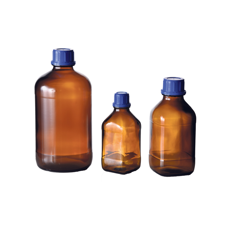 Amber glass reagent bottles